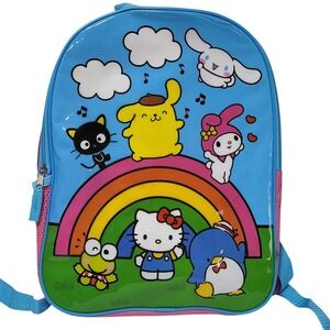Sanrio Hello Kitty and Friends Rainbow Backpack Pink Blue 16 inch 22592 V001